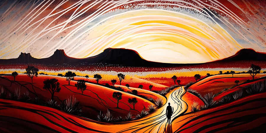 Aborignal Person drawing