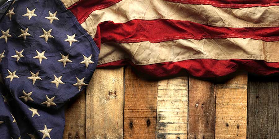 Flag on Wood